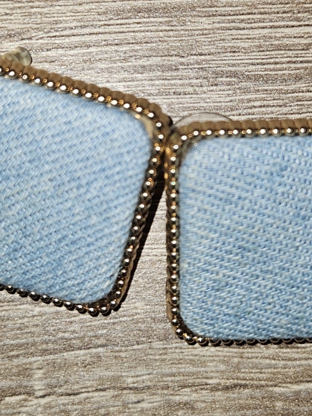 ASOS Light Blue Denim Fabric Square Earrings